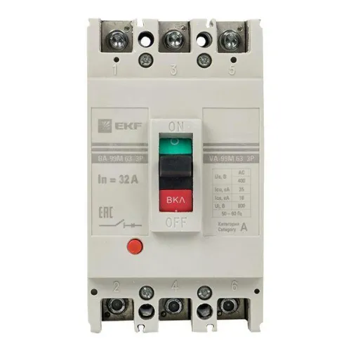 Выключатель автоматический 3п 63/32А 25кА ВА-99М PROxima EKF mccb99-63-32m фото 3