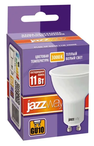 Лампа светодиодная PLED-SP 11Вт PAR16 3000К тепл. бел. GU10 230В 50Гц JazzWay 5019454 фото 2