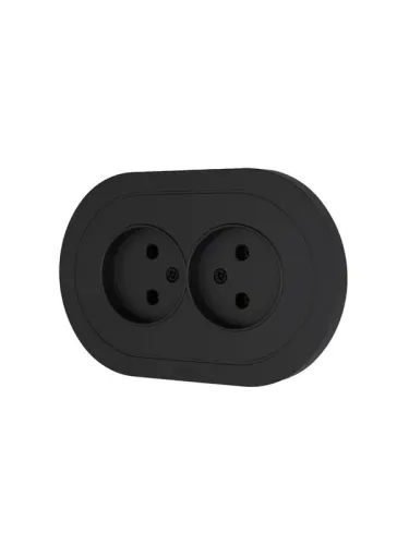 Розетка 2-м СП OSEN без заземл. ПБТ круглая механизм черн. бархат LEZARD 744-4200-128B фото 2