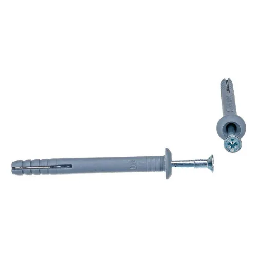 Дюбель-гвоздь грибовидный бортик полипропилен 6х60 (уп.100шт) Kranz KR-01-3621-013