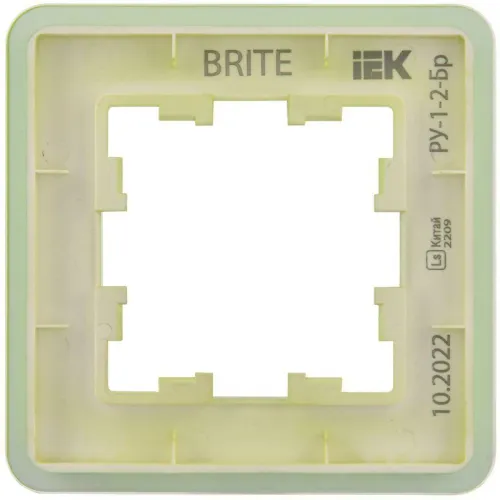 Рамка 1-м BRITE РУ-1-2-Бр стекло эко грин RE IEK BR-M12-G-41-K06 фото 2