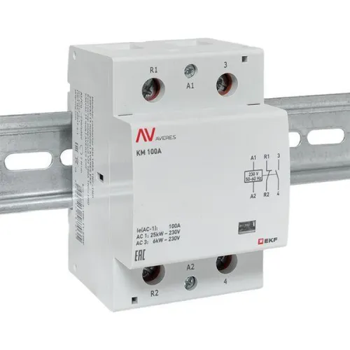 Контактор модульный КМ 100А 1NC+1NO 230В AC (3 мод.) AVERES EKF km-av-3-100-11-230V фото 2