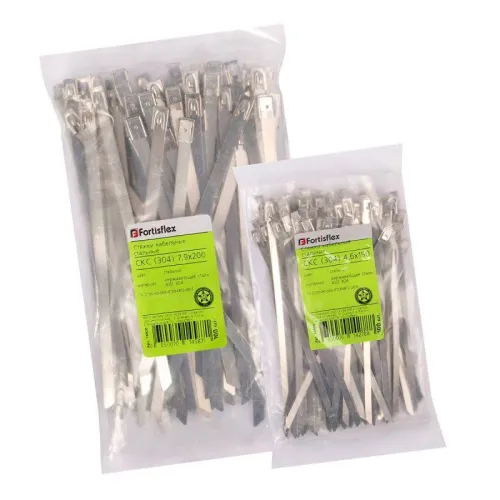 Хомут кабельный СКС (304) 4.6х300 стальной (уп.100шт) Fortisflex 74912 фото 6