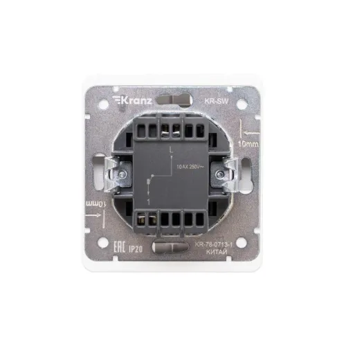 Выключатель 1-кл. СП ROUND MIELE 10А с подсветкой перламутр Kranz KR-78-0713-1 фото 3
