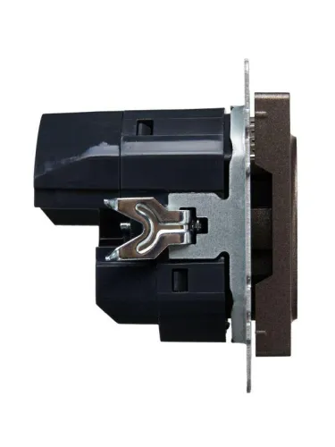 Розетка BRITE РЮш11-1-БрТБ 16А с USB A+C 18Вт с заземл. защ. шторки темн. механизм бронза IEK BR-R14-16-U22-018-K45 фото 2