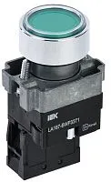 Кнопка LA167-BWF3371 d22мм RC 1НО с подсветкой зел. IEK BBT20-BWF3371-1-12-67-K06