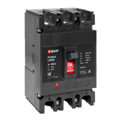 Выключатель автоматический 3п 200А 25кА LS250 ProPact EKF mccb-250-25-3-200-ls