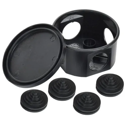 Коробка распаячная КМ41237 D75х40мм IP44 4 ввода черн. IEK UKO21-075-040-000-K02-44 фото 2