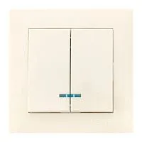 Выключатель 2-кл. СП Валенсия 10А IP20 с индикатором крем. PROxima EKF EWV10-123-20