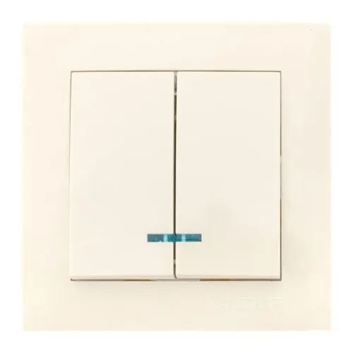 Выключатель 2-кл. СП Валенсия 10А IP20 с индикатором крем. PROxima EKF EWV10-123-20