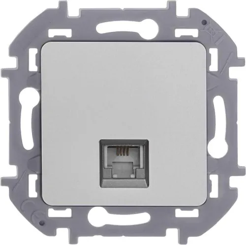 Розетка телефонная Inspiria RJ11 механизм алюм. IEK 673822 фото 5