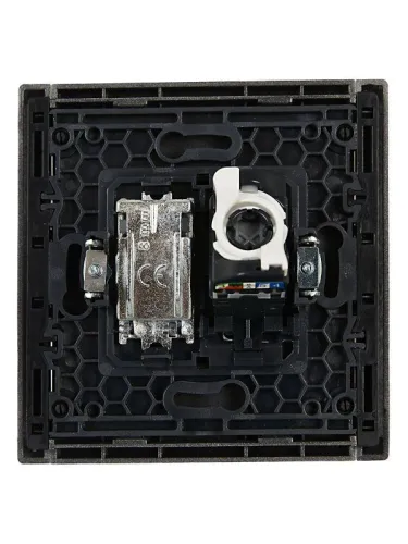 Розетка 2-м TV+RJ45 кат.5E FORTE&PIANO FP536 сталь IEK FP-AK20-1-K46 фото 3