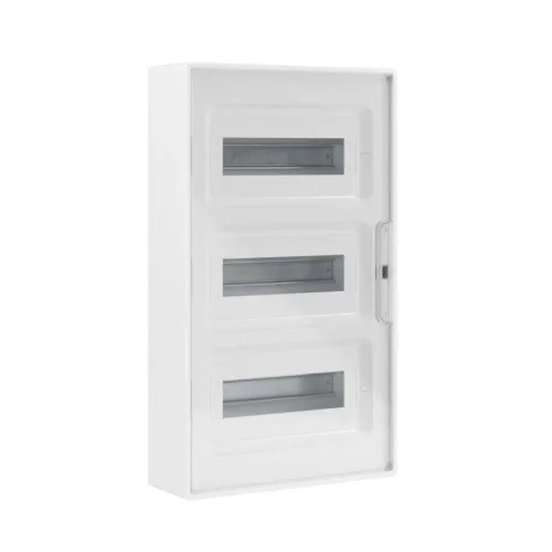 Щиток настенный 36мод. FRAME с прозр. дверцей с 4 шинами PEN (2шт на 8 отверст. и 2шт на 10 отверст.) бел. DKC F36W1WT