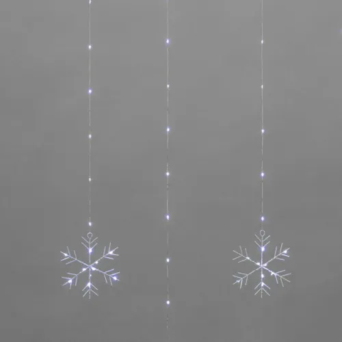 Гирлянда светодиодный занавес из росы с фигурами снежинок IP20 USB + пульт управления бел. Neon-Night 315-845 фото 5