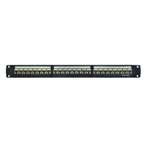 Патч-панель модульная 19дюйм 1U CAT6A 24 порта RJ45 экранир. DKC RN6APPF24