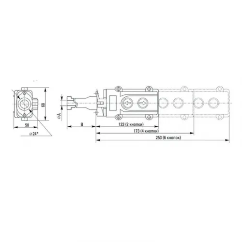 Пульт кнопочный ПК-6 на 6 кнопок IP54 Rexant 36-9212 фото 7