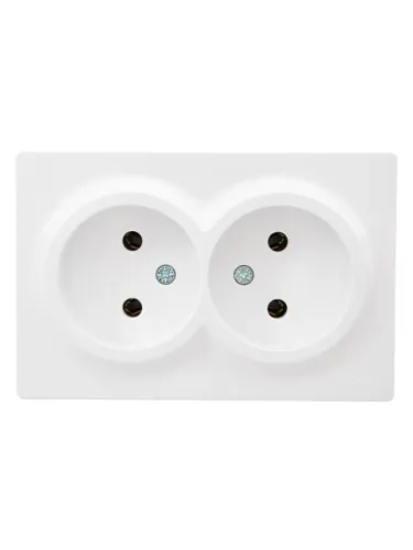 Розетка 2-м ОП LETO без заземл. закрытый корпус ПБТ бел. LEZARD 752-0200-128B