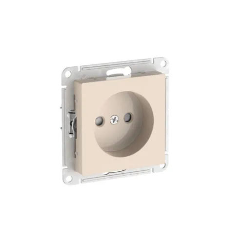 Розетка AtlasDesign 16А без заземл. защ. шторки быстрозажим. клем. механизм беж. SE ATN000249S