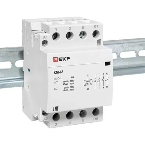 Контактор модульный КМ 63А 3NО+NC (3 мод.) EKF km-3-63-31 фото 3