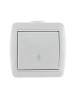 Переключатель проходной 1-кл. ОП Nata 10А IP20 бел. LEZARD 710-0200-105