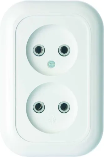 Розетка 2-м СП Валентина РС10-393 10А IP20 бел. Кунцево 5449