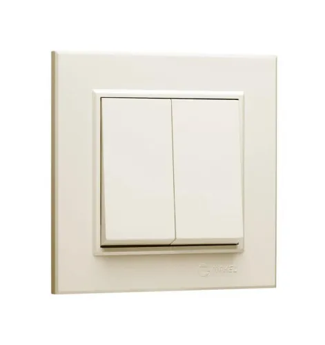 Выключатель 2-кл. СП Karea 10А IP20 крем. Makel 56010003