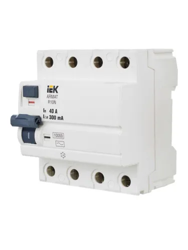 Выключатель дифференциального тока (УЗО) 4п 40А 300мА тип A ВДТ R10N ARMAT IEK AR-R10N-4-040A300 фото 4