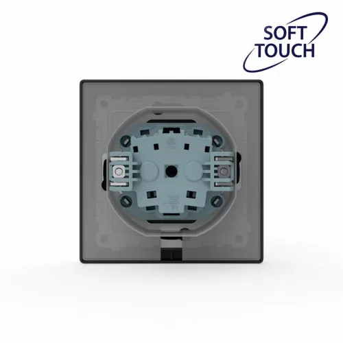 Розетка 1-м СП Pixel IP44 с заземл. с крышкой механизм карбон TOKOV ELECTRIC TKE-PX-R1ZSW1-C14-IP44 фото 4