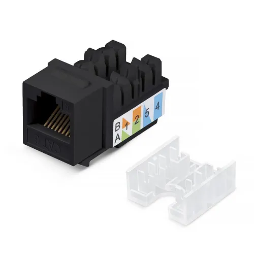 Вставка Keystone Jack RJ45 кат.6 заделка тип 110 черная со стяжкой Cabeus 10102c