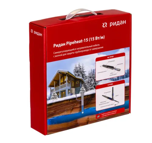 Кабель нагревательный саморег. Pipeheat-15 285Вт 19м с вилкой Ридан 21RT0808R фото 5