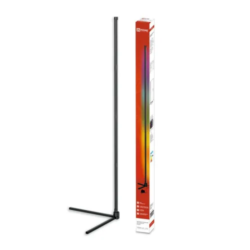 Светильник светодиодный ТСО 01Ч 12Вт RGB напольн. с пультом ДУ с адаптером черн. IN HOME 4690612049212