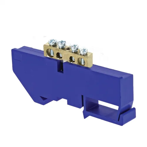 Шина нулевая N 6х9 4 отвер. латунь син. изолятор на DIN-рейку PROxima EKF sn0-63-04-d фото 2