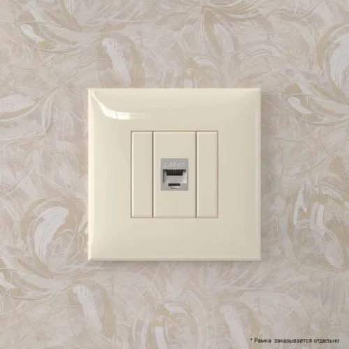 Розетка компьютерная 1-м СП Avanti "Ванильная дымка" RJ45 кат.6A без шторок экранир. механизм DKC 4405773 фото 3