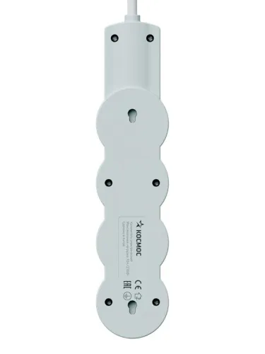 Удлинитель 3х3м с заземл. 10А IP20 USB 2800Вт 220В ПВС 3х1 с выкл. бел. КОСМОС YKsm3m3g-Z-VU10А-W фото 7