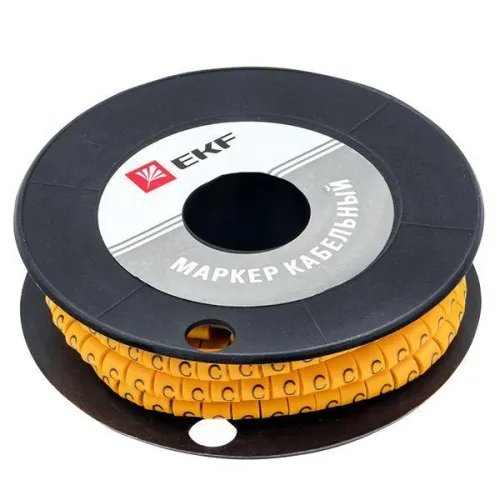 Маркер каб. 4.0кв.мм "C" (ЕС-2) (уп.500шт) EKF plc-KM-4-C фото 2