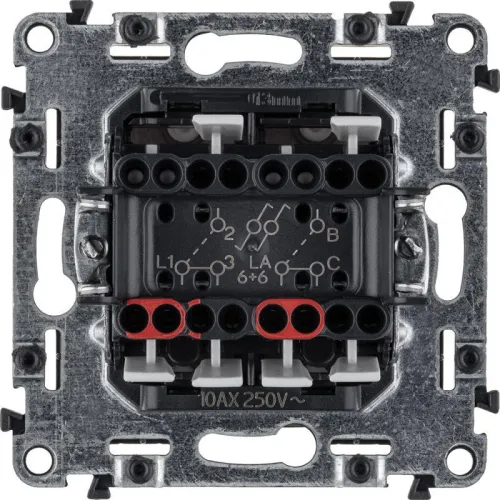 Переключатель 2-кл. СП Valena Allure 10А IP20 250В с лицев. панелью безвинтов. зажимы механизм бел. Leg 752708 фото 3