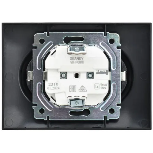 Розетка 2-м SKANDY 16А с заземл. без защ. шторок в сборе SK-R08Bl черн. IEK SK-R21-16-K02-F фото 5