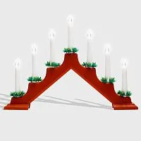 Горка новогодняя 7 свечек (7LED) тепл. бел. 0.5Вт 220-240В IP20 красн. Neon-Night 501-082