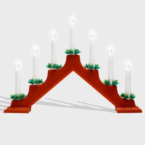 Горка новогодняя 7 свечек (7LED) тепл. бел. 0.5Вт 220-240В IP20 красн. Neon-Night 501-082