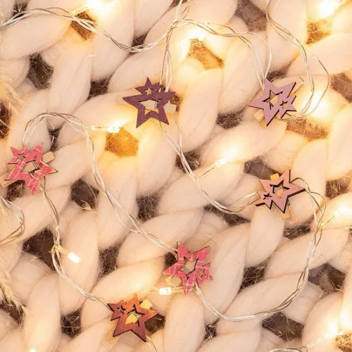 Прищепка деревянная "Звездочки" 16х4.5х1.3см роз. (уп.6шт) Neon-Night 504-034 фото 5