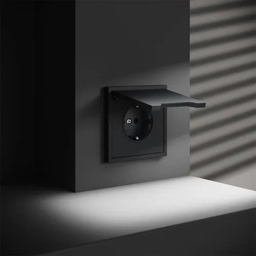 Розетка 1-м СП S70 16А с заземл. защ. шторки + крышка механизм графит Voltum VLS040307 фото 6
