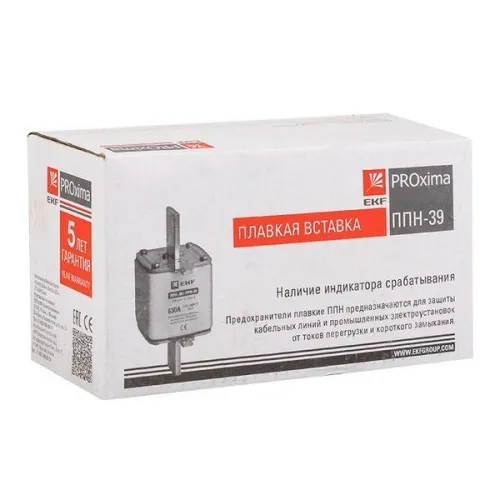 Вставка плавкая ППН-39 630/200А габарит 3 PROxima EKF fus-39/630/200 фото 2