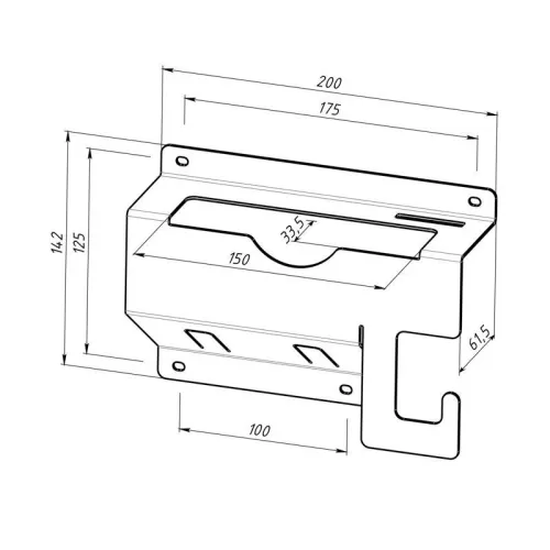 Держатель для угловых шлифмашинок до 125мм настенный с крючками черн. Rexant 38-0657 фото 7