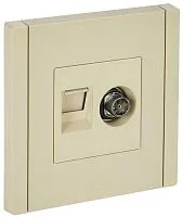Розетка 2-м TV+RJ45 кат.6 FORTE&PIANO FP437 ваниль IEK FP-AK20-2-K10