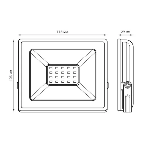 Прожектор светодиодный Elementary 20Вт 6500К IP65 1800лм 200-240В ДО черн. GAUSS 613100320 фото 6