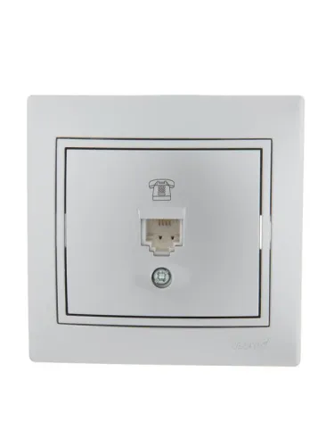 Розетка телефонная 1-м СП Mira RJ11 сер. метал. LEZARD 701-1010-137