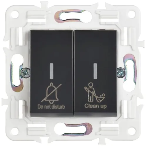 Выключатель 2-кл. SKANDY 10А SK-V16Bl для отелей с индикацией черн. IEK SK-V20-2-10-K02 фото 3