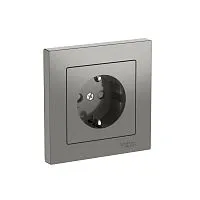 Розетка AtlasDesign 16А с заземл. защ. шторки быстрозажим. клем. в сборе сталь SE ATN000944S