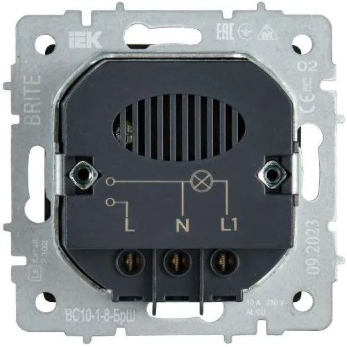 Выключатель карточный BRITE 30А ВС10-1-8-БрШ механизм шампань IEK BR-V11-0-10-K37 фото 5