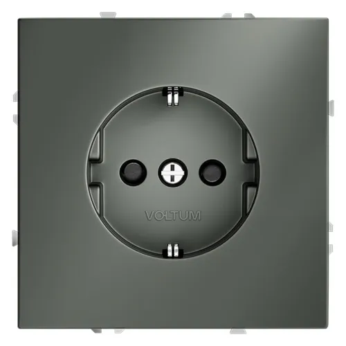 Розетка 1-м СП S70 16А с заземл. защ. шторки механизм титан Voltum VLS040206